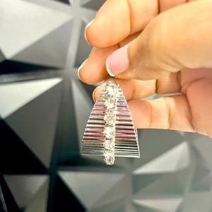 Chunky Hoop Crystal Row Earrings